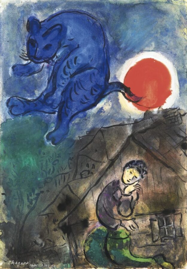 نقاشی گربه مارک شاگال