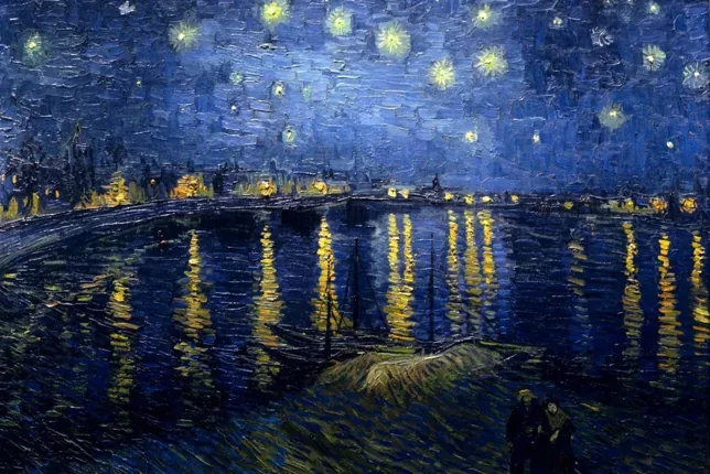 شب پرستاره بر فراز رون اثر وینسنت ونگوگ