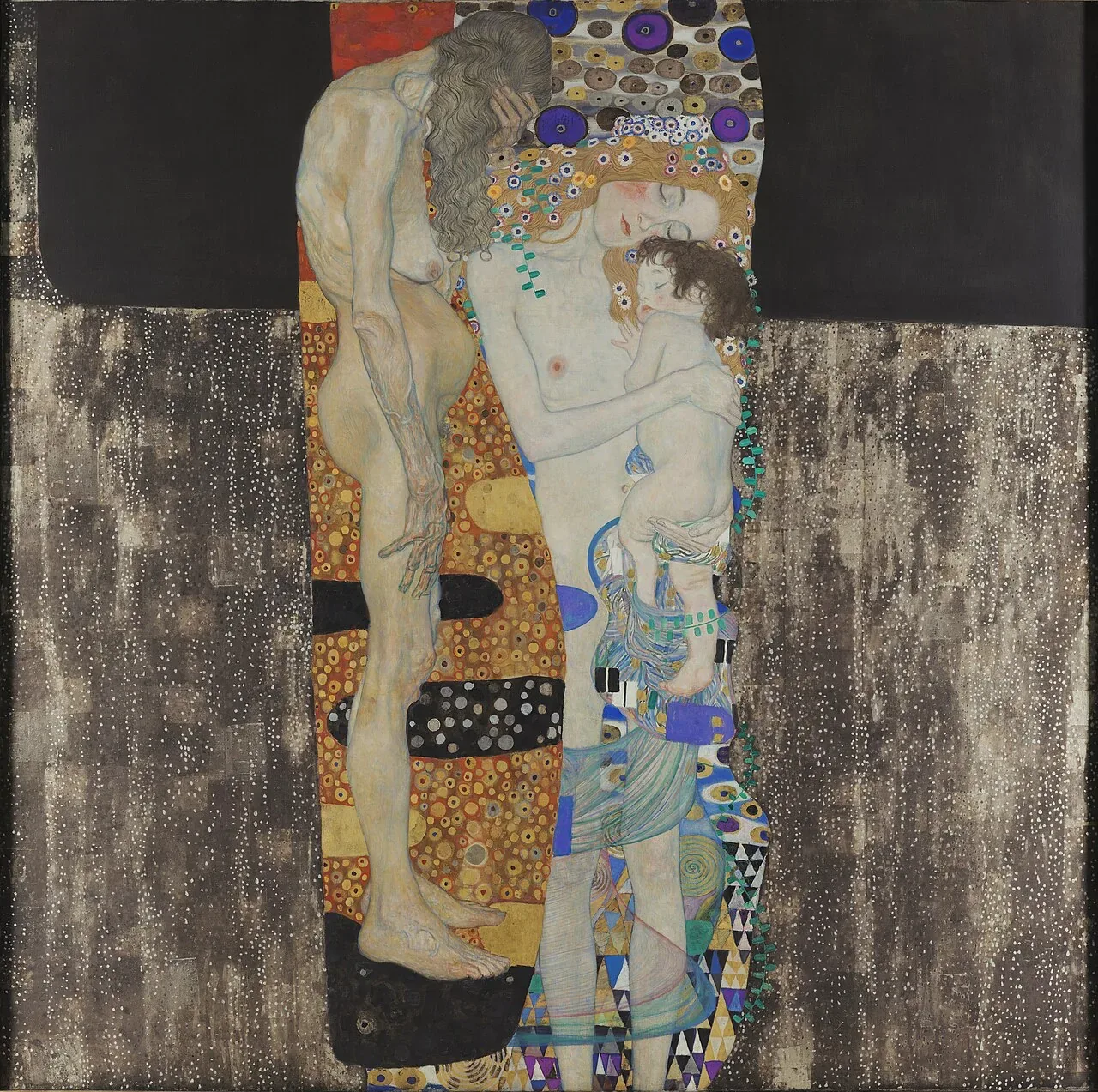 The Three Ages of Woman اثر Gustav Klimt، سال ۱۹۰۵، GNAM Rome