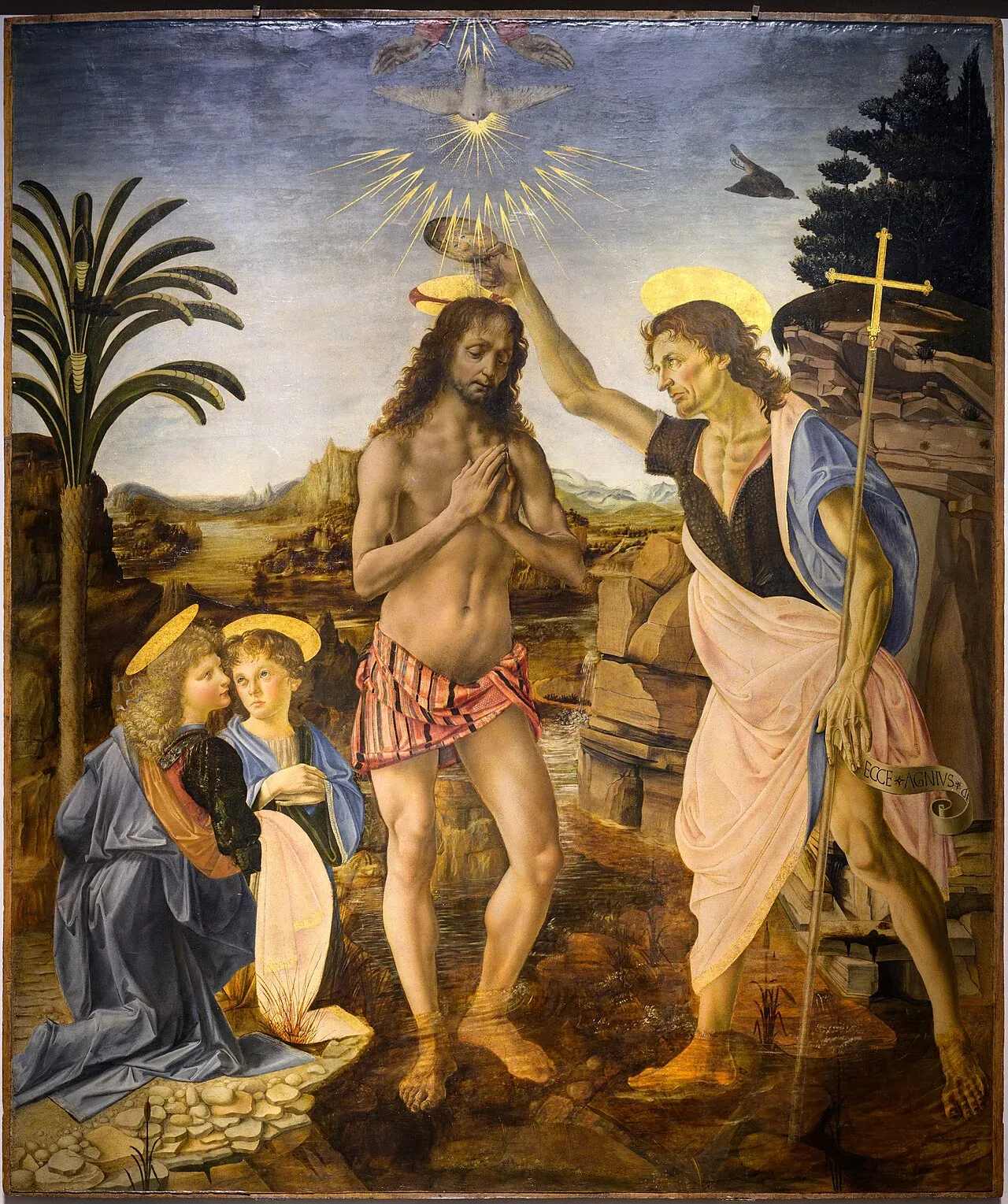The Baptism of Christ اثر Andrea del Verrocchio و Leonardo da Vinci