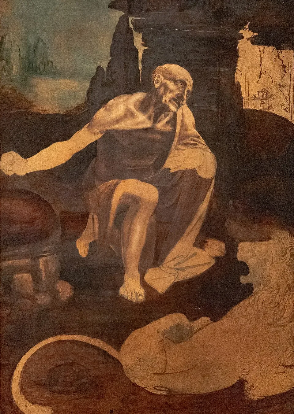 Saint Jerome in the Wilderness اثر Leonardo da Vinci
