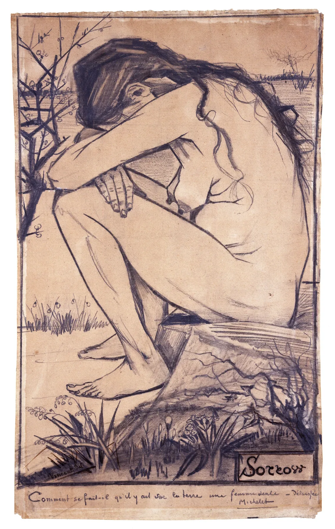 طراحی Sorrow اثر Vincent van Gogh، سال ۱۸۸۲