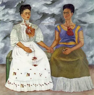 The Two Fridas اثر Frida Kahlo، سال ۱۹۳۹، Museo de Arte Moderno Mexico City