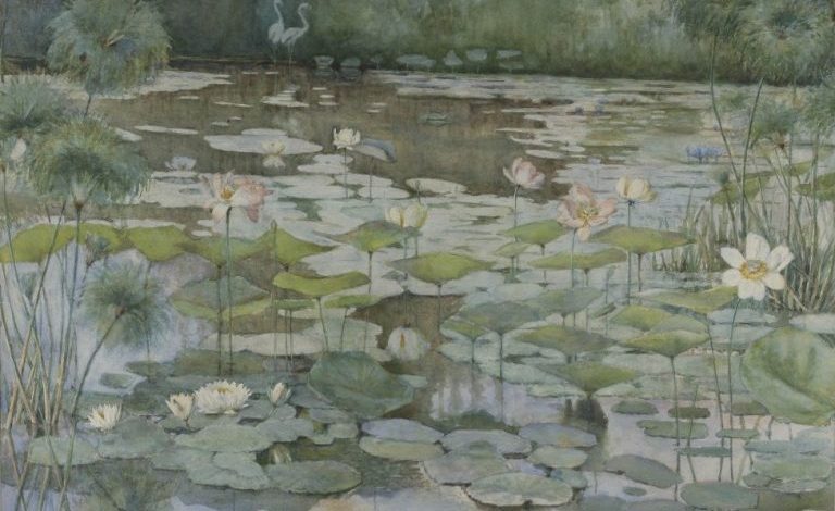 Slava Raškaj, Water Lilies, 1898, Moderna Galerija, Zagreb, Croatia. Detail.