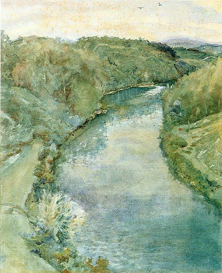 Slava Raškaj, The Kupa River near Ozalj, ca 1890. Wikimedia Commons (public domain).