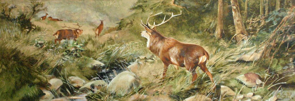 Slava Raškaj, Deer in the Battle, 1897, Wikimedia Commons (public domain).