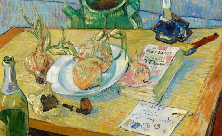 Vincent van Gogh, Still Life with a Plate of Onions, 1889, Kröller-Müller Museum, Otterlo, Netherlands.