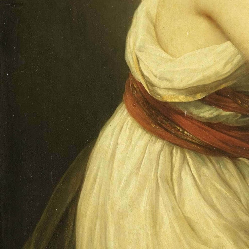 Élisabeth Vigée Le Brun, Self-Portrait with Her Daughter, Julie, 1789, Louvre, Paris, France. Detail