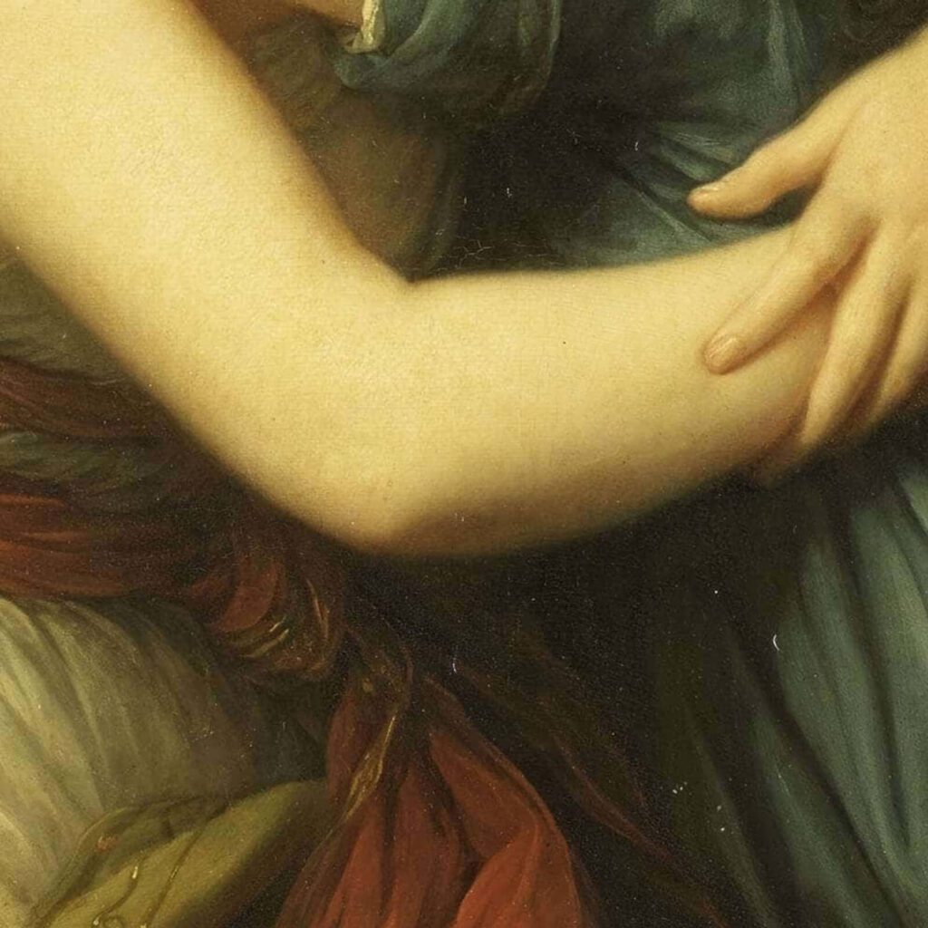 Élisabeth Vigée Le Brun, Self-Portrait with Her Daughter, Julie, 1789, Louvre, Paris, France. Detail