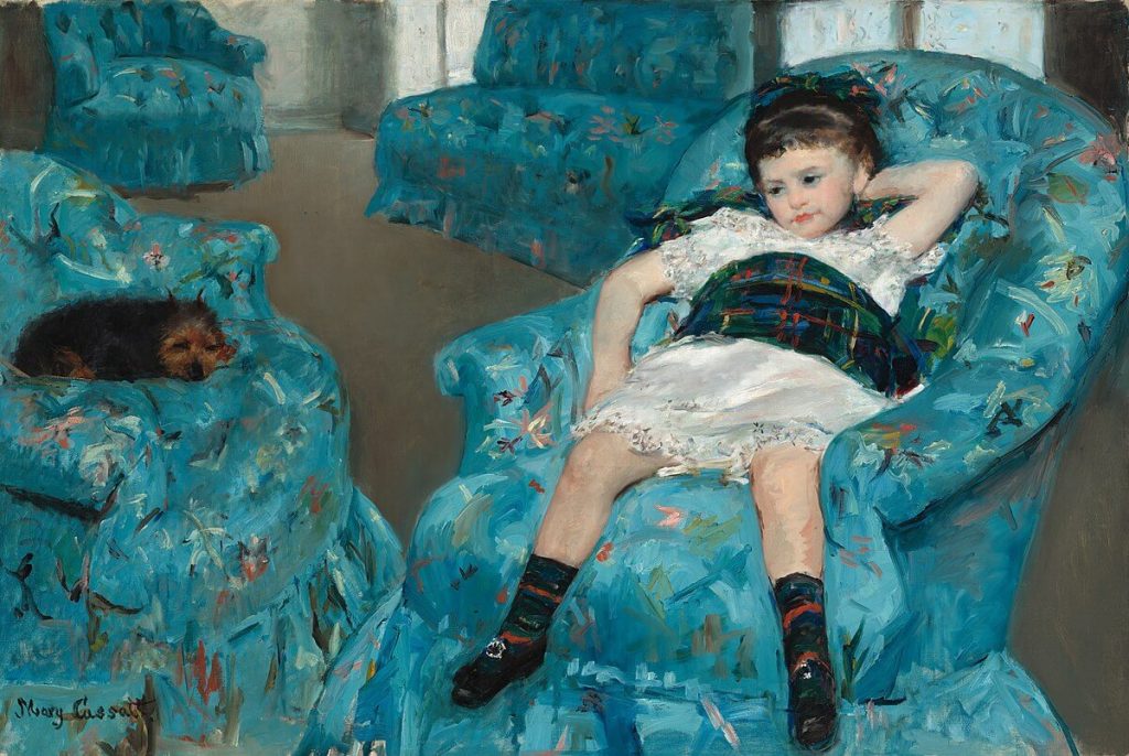 Mary Cassatt, Little Girl in a Blue Armchair, 1878, National Gallery of Art, Washington, DC, USA. Museum’s website