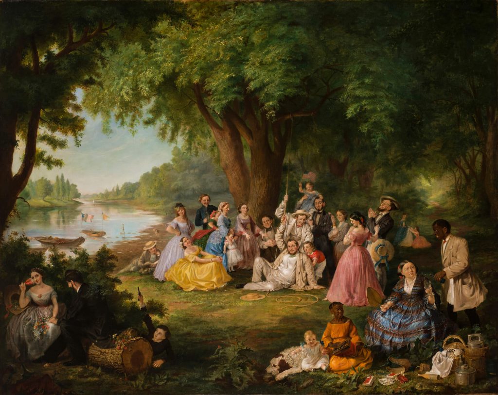American female artists: Lilly Martin Spencer, The Artist and Her Family at a Fourth of July Picnic, ca. 1864, National Museum of Women in the Arts, Washington, DC, USA. Photo by Lee Stalsworth