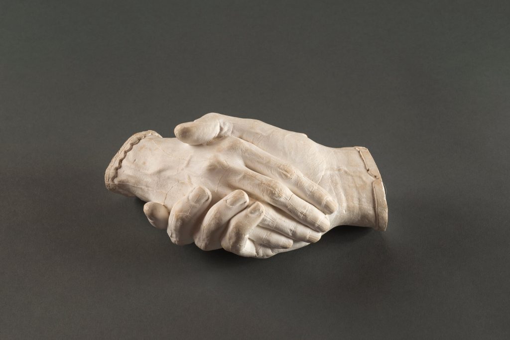 American female artists: Harriet Goodhue Hosmer, Clasped Hands of Elizabeth and Robert Browning, 1853, National Museum of Women in the Arts, Washington, DC, USA