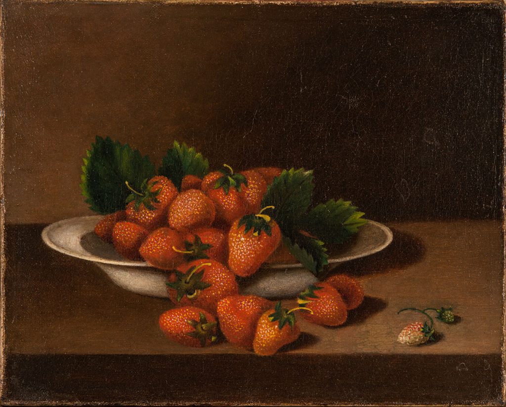 American female artists: Anna Claypoole Peale, Still Life with Strawberries, ca. late 1820s, National Museum of Women in the Arts, Washington, DC, USA. Photo by Lee Stalsworth.