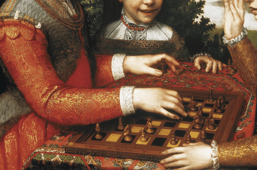 Sofonisba Anguissola, The Game of Chess, 1555, National Museum in Poznań, Poland. Detail